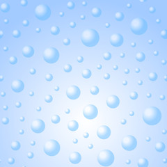 Seamless pattern with blue bubbles on blue background. Vector