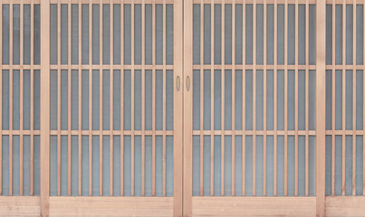 Shoji , Traditonal Japanese door , window or room divider consisting of translucent paper over a frame of wood