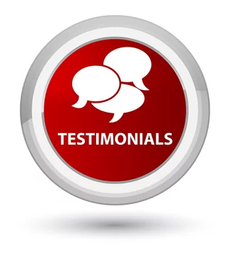 Testimonials (comments icon) prime red round button Stock Photo | Adobe  Stock