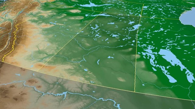 Saskatchewan - Canada, province extruded. Bumps shaded