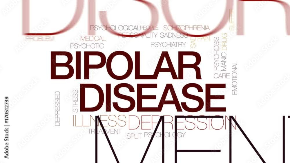 Canvas Prints Bipolar disease animated word cloud, text design animation. Kinetic typography.