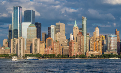 Fototapeta na wymiar Manhattan Downtown panorama with World Trade Center