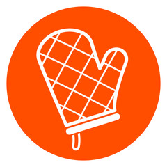 oven glove orange icon