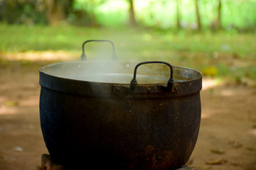 Cooking food with firewood