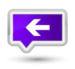 Back arrow icon prime purple banner button