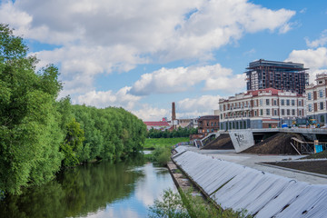 Ekaterinburg, Russia - July 3, 2017: City streets in the centre of Yekaterinburg