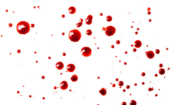 drops of red blood on white paper