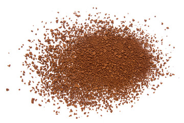 granulated soluble coffee on a white background - obrazy, fototapety, plakaty