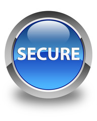 Secure glossy blue round button