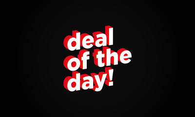 Deal Of The Day in Flat Colours with 3D Style Shadow