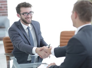welcome and handshake business partners