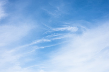 Big white cloudy under the blue sky in the morning.