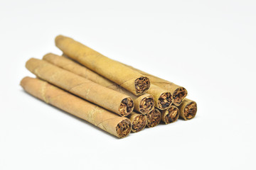 Mini Cigar on White Background
