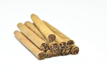 Mini Cigar on White Background