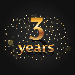 Three year greeting card