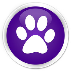 Animal footprint icon premium purple round button