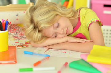 cute little girl in classroom