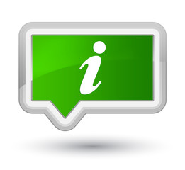 Info icon prime green banner button