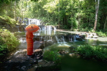 Fototapeta premium Sam Lan waterfalls, Khao Sam Lan National Park, Saraburi province Thailand