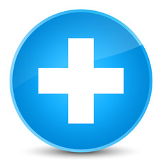 Obraz premium Plus icon elegant cyan blue round button
