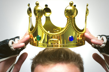 Boxing king, fighter Indestructible champion, best of the best concept. Fighting competition winner...