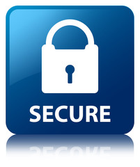 Secure (padlock icon) blue square button
