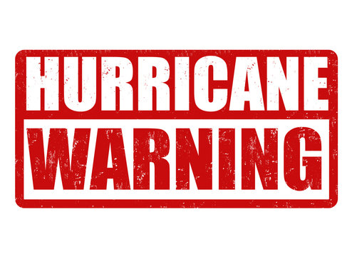 Hurricane warning sign or stamp