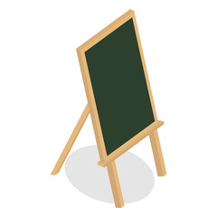 School blank boards. Wooden frame board and chalk board on tripod
