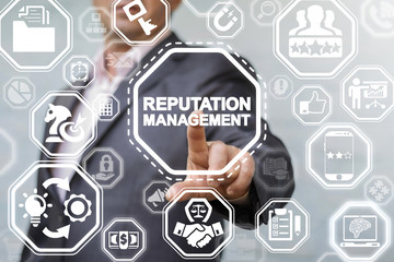 Reputation Management Branding Customer Relationship Business Strategy Development concept. Manager...