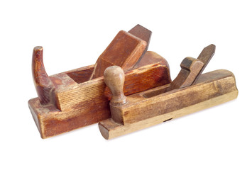 Two old wooden hand planes different purposes