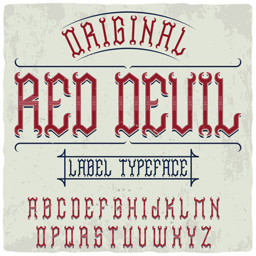 Original label font