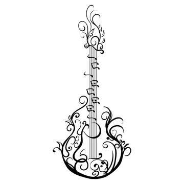 80 Acoustic Guitar Tattoo Illustrations RoyaltyFree Vector Graphics   Clip Art  iStock