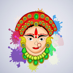 illustration of elements of hindu festival Navratri Background
