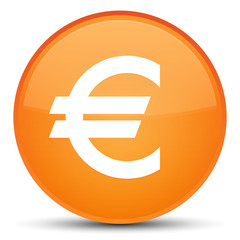 Euro sign icon special orange round button