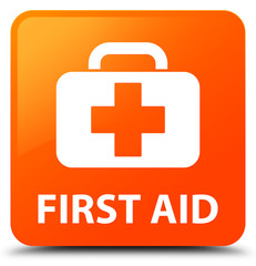 Obraz premium First aid orange square button