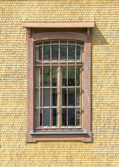 historic house facade with window