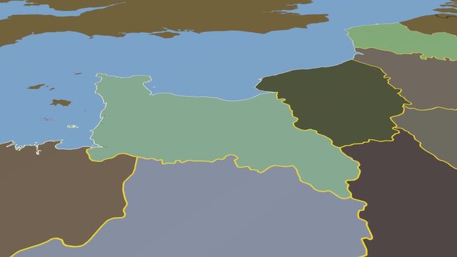 Lorraine - France, region extruded. Solids