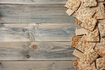 Various whole grain flatbread crackers