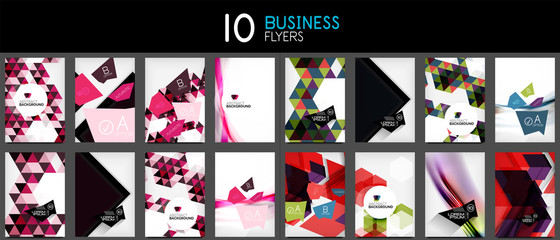 Collection of business annual report covers and flyers designs