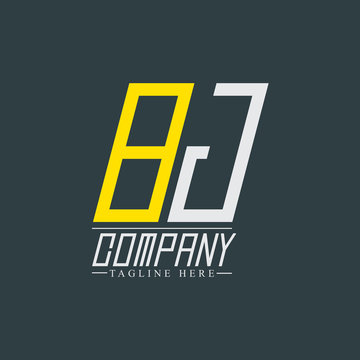 Initial Letter BJ 8J Rounded Design Logo