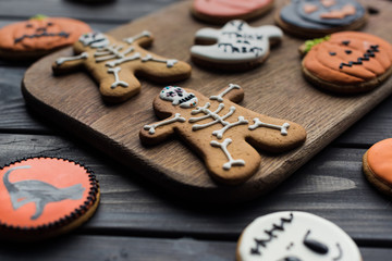 composition of halloween cookies