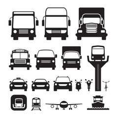 Vehicles, Cars and Transportation in Front View