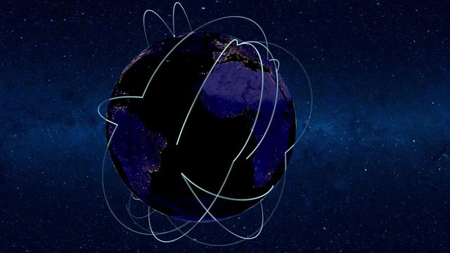  Global Business Concept. Growing Global Network, Global Communication. The birth and growth of a network of connections spreading over planet earth.