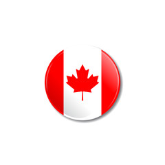 Fototapeta na wymiar Badge with Canadian flag. Vector illustration.