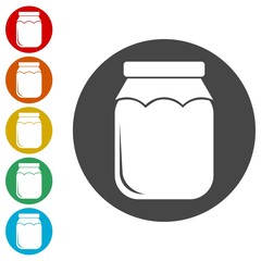 Jam Jar Vector Icons set Illustration 