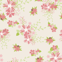 Vintage romantic vector trendy seamless pattern