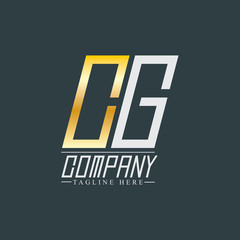 Initial Letter CG Rounded Design Logo
