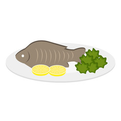 Vector Illustration of a fish dish