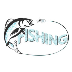 Fish jumping off the hook vector