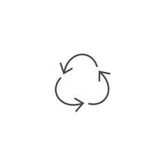 Recycling ecology thin line icon. Protection of the environment and nature linear sign. Ecological symbol for infographic, website or app.